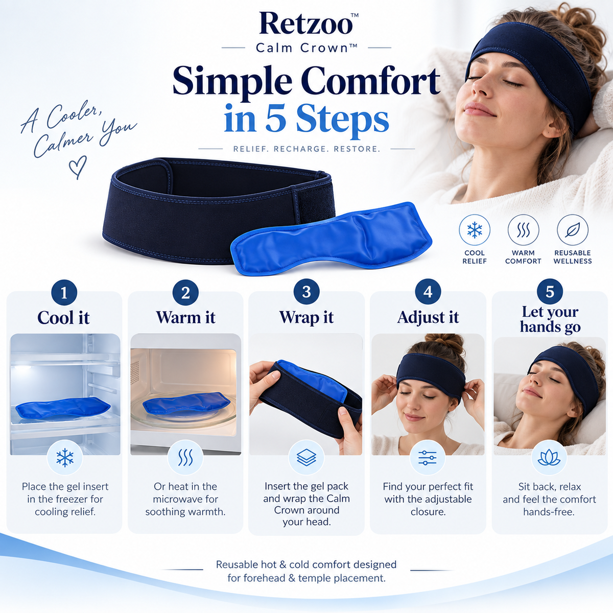 Retzoo Calm Crown™ Hot & Cold Head Wrap